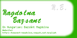 magdolna bazsant business card